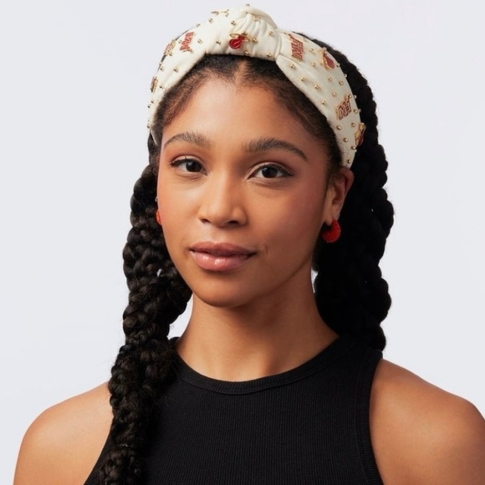 NBA Miami Heat White and Gold Embellished Headband (Price For One)